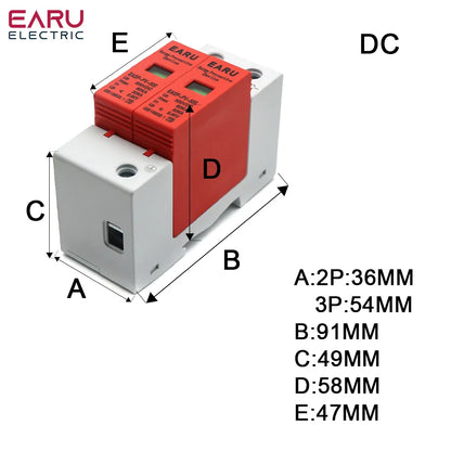 Power Surge Protective Device SPD Arrester Low Voltage House 1/2/3/4 Pole Surge Voltage Protection DC 500V 800V 1000V 40KA 60KA by 54Grid - Renewable Energy Store