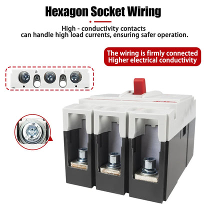 3P 4P AC 400V 100A-250A MCCB Solar Moulded Case Circuit Breaker Overload Protection Switch Protector for Solar PV Photovoltaic