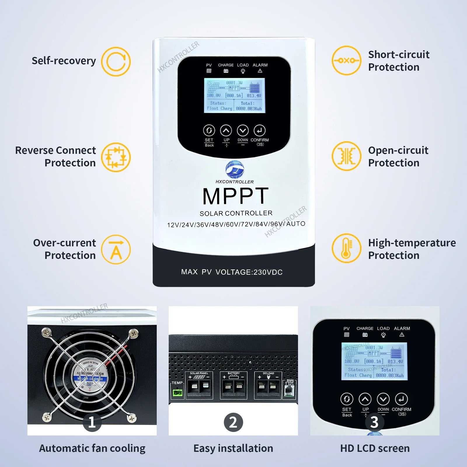 230VDC MPPT Solar System Charge Controller 80A 60A 40A WIFI RS485 by 54Grid - Renewable Energy Store