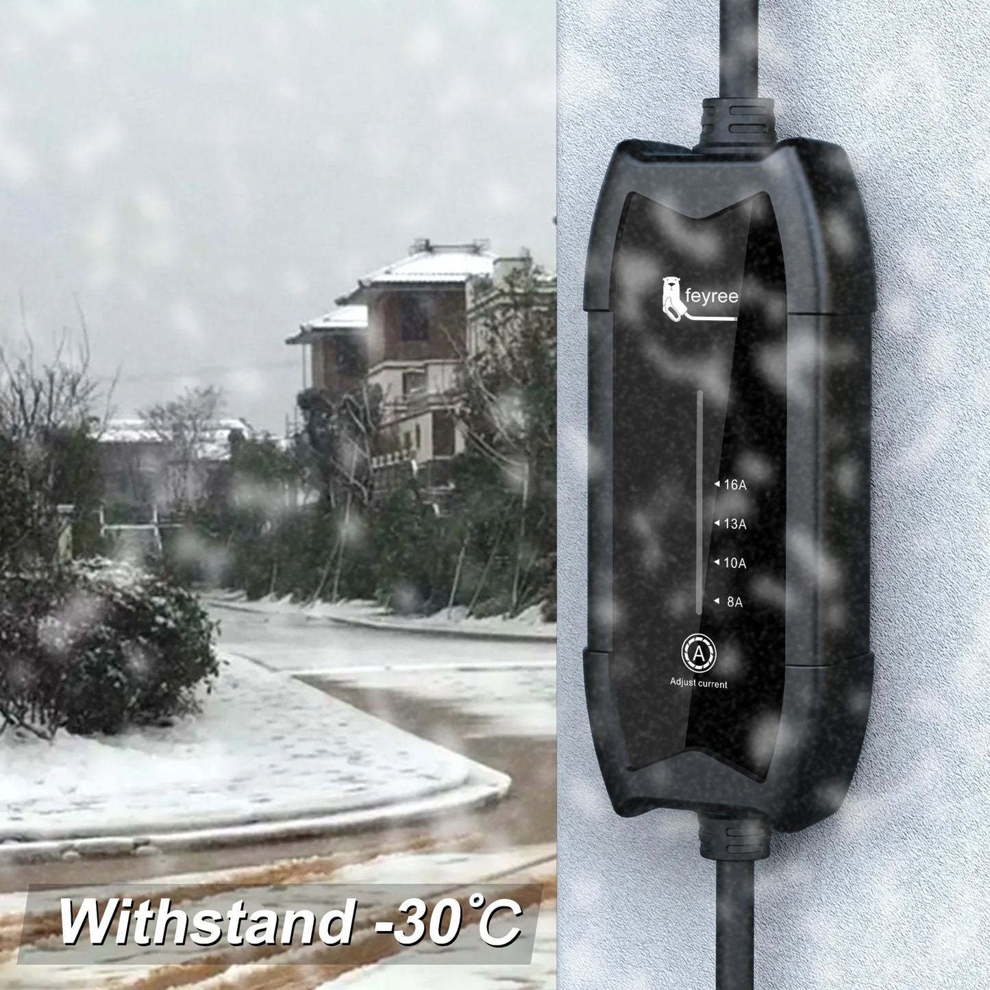 feyree Type2 3.5KW 16A 1Phase EV Charger Portable Charging Box Current Adjustable 5m Cable Charging Station for Electric Vehicle