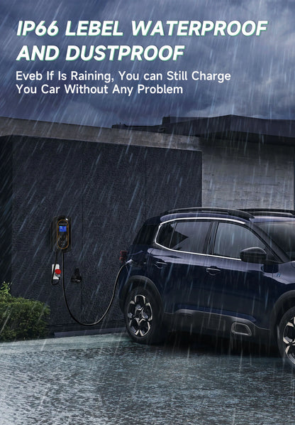 AFYEEV EV Charger 32A 7.6KW Electric Vehicle Car Charger EVSE Wallbox 11KW 22KW 3Phase Type2 Cable IEC62196-2 Socket APP Control