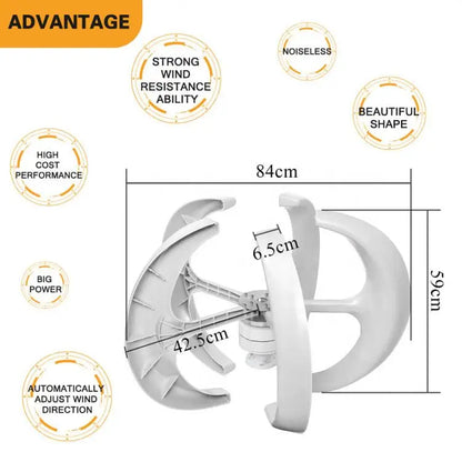 3000W Wind Turbine 12V 24V 48V Vertical Axies Wind Generator VAWT Small Windmill Free Energy With MPPT Charge Controller Homeuse by 54Grid - Renewable Energy Store
