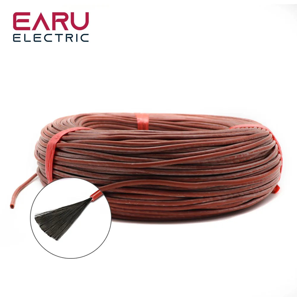 100 Meters Infrared Warm Floor Cable 12K 33ohm/m Electric Carbon Heating Wire Coil 3.0mm Fiber Wire Floor Hotline Thickening by 54Grid - Renewable Energy Store