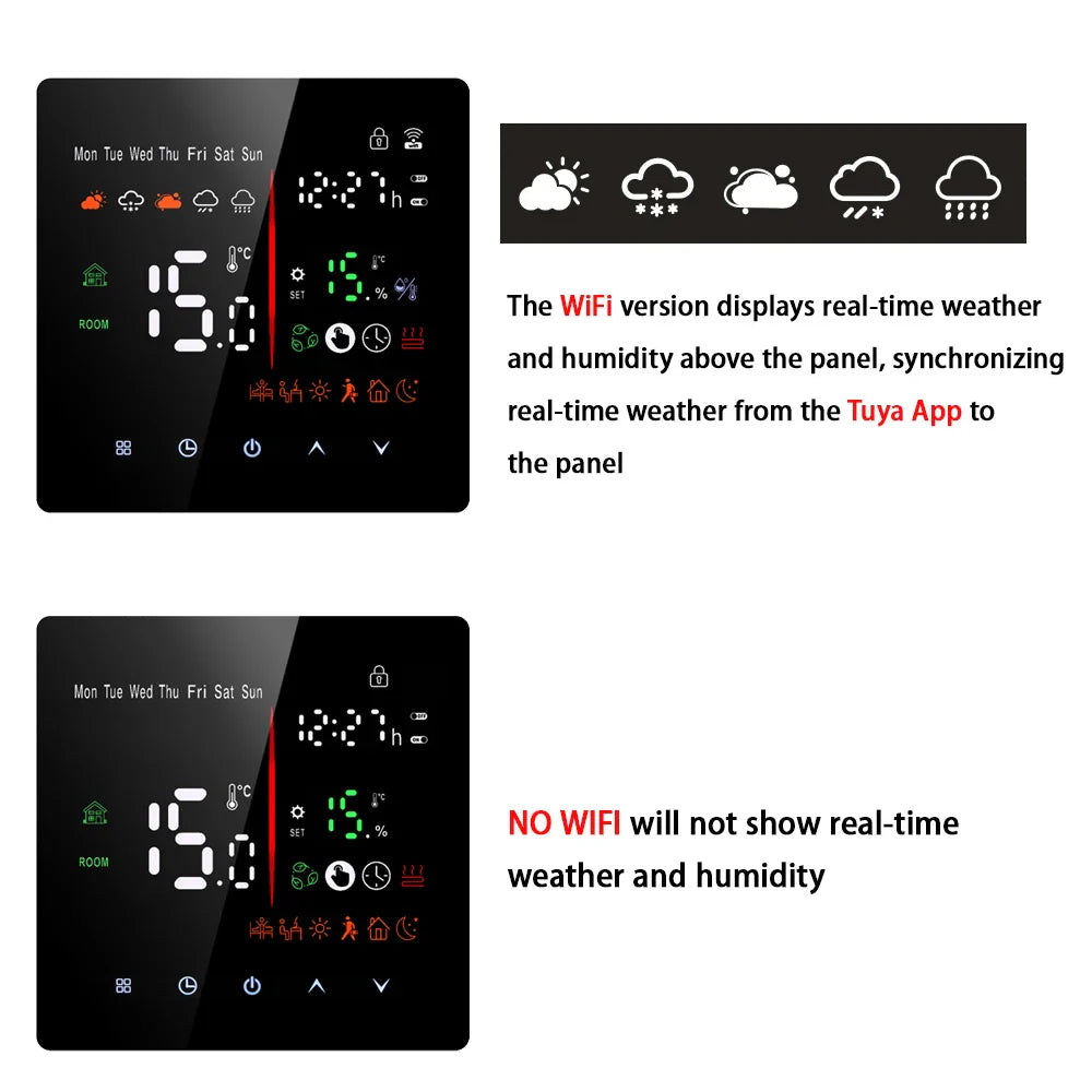 Tuya WiFi Smart Thermostat Electric Floor Heating TRV Water Gas Boiler Temperature Voice Remote Controller for Google Home Alexa by 54Grid - Renewable Energy Store