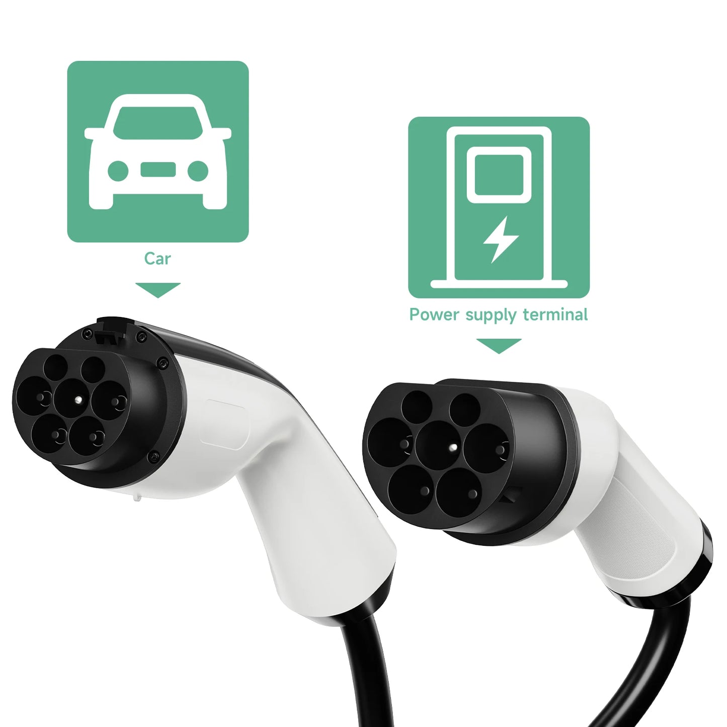 AFYEEV 22KW EV Charging Cable GB/T Female Car side to type2 IEC 62196 Male Plug EVSE Charging Station Type2 to GB/T 16A 3 Phase