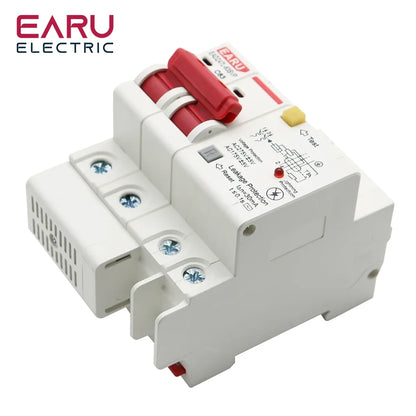 230V 2P SPD Residual Current Circuit Breaker With Overload Overvoltage RCBO RCCB With Lightning Protection MCB Leakage Protector by 54Grid - Renewable Energy Store