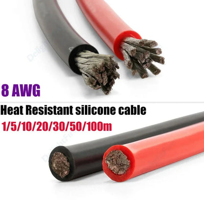 8AWG Heat Resistant Flexible Silicone Cable for Car Solar Panel Battery by 54Grid - Renewable Energy Store