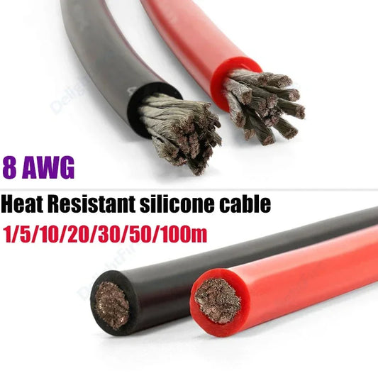 8AWG Heat Resistant Flexible Silicone Cable for Car Solar Panel Battery by 54Grid - Renewable Energy Store