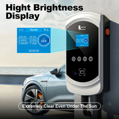 feyree EV Charger GB/T Socket Dynamic Loading Balance Charging Station 7kW 11kW 22kW APP Control for Electric Car EVSE Wallbox