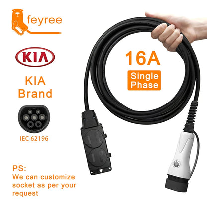 feyree V2L Cable Electric Car Side Discharge Plug EV Charger Type2 16A with EU Socket Outdoor Power Station( Upgraded Version)