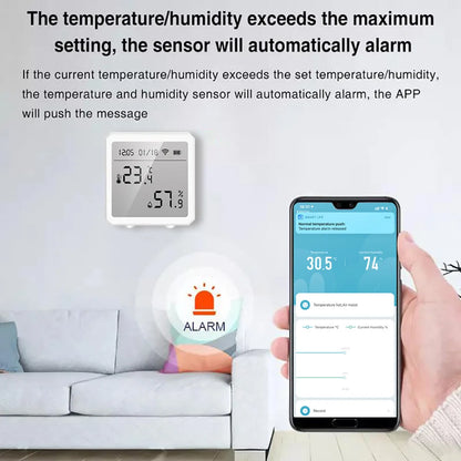 Tuya Smart WIFI Temperature And Humidity Sensor Indoor Hygrometer Thermometer With LCD Display Support Alexa Google Assistant by 54Grid - Renewable Energy Store