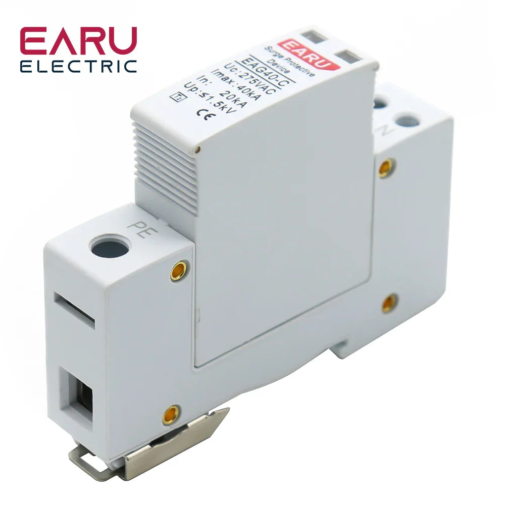 1P+N AC SPD 20KA~40KA 275V House Surge Protector protection Protective Low-voltage Arrester Device by 54Grid - Renewable Energy Store