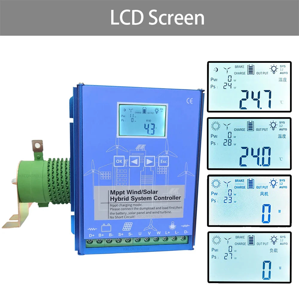 2200W MPPT Hybrid Wind Solar Charge Controller 12V 24V 48V Regulator by 54Grid - Renewable Energy Store