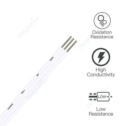 3Pin Electronic Tinned Copper Cable 18 20 22 AWG 12V Wire for WS2811 WS2812B LED Strip Lights by 54Grid - Renewable Energy Store