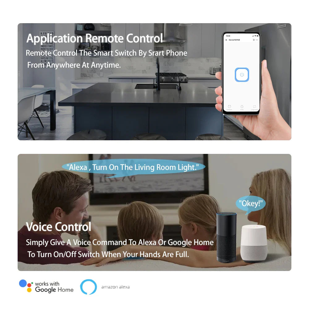 eWeLink 16A 2 Way Mini WiFi Smart Switch Breaker Module Voice Wireless Control for Smart Home eWeLink App Alexa Google Home by 54Grid - Renewable Energy Store