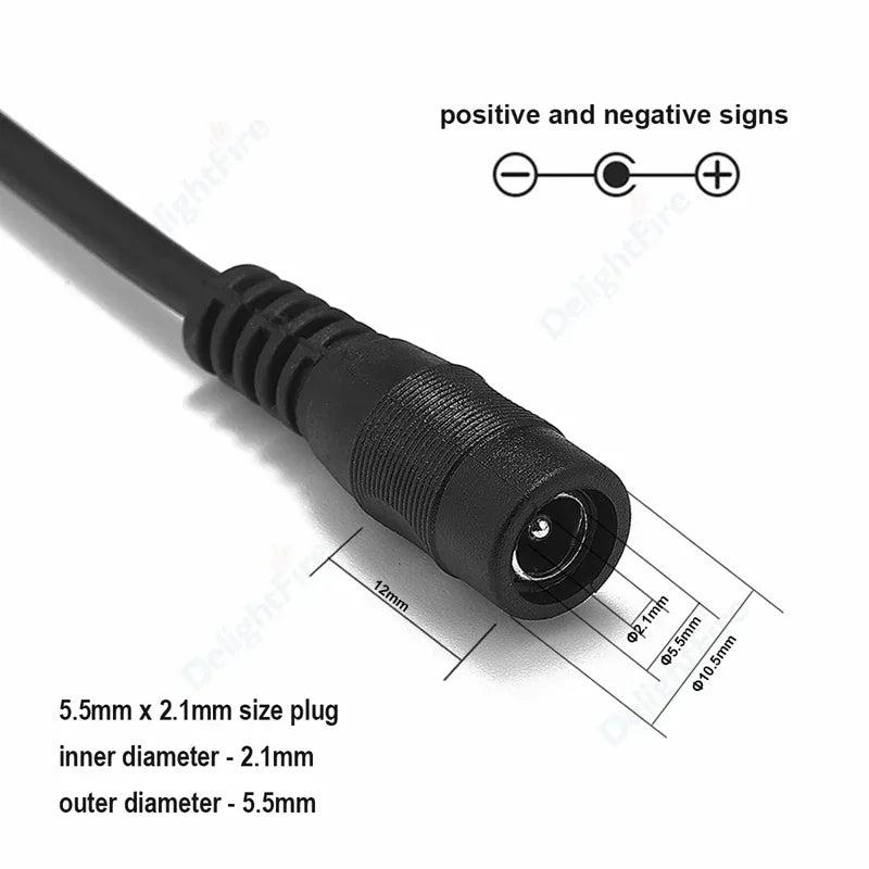 Light Switch ON/OFF DC Power Extension Cable 5V 12V 3A Connector by 54Grid - Renewable Energy Store