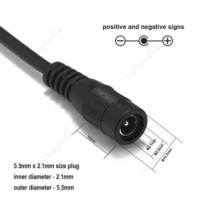 Light Switch ON/OFF DC Power Extension Cable 5V 12V 3A Connector by 54Grid - Renewable Energy Store