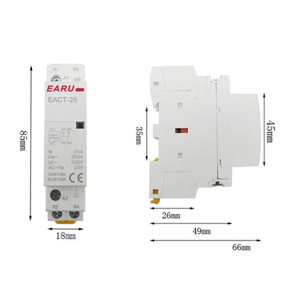 DC12V 24V AC110V 220V 50/60Hz 2P 16A 20A 25A 2NO 2NC 1NO1NC Din Rail Mounted Household Modular AC Contactor for Smart Home House by 54Grid - Renewable Energy Store