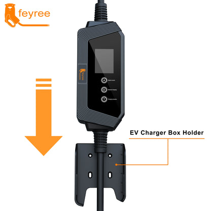 feyree Portable EV Charger Type2 22KW 11KW 3P Fast Charging 7KW 32A 1P for Electric Car Adjusting Current Setting Charging Time
