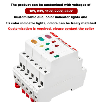 10/18mm Rail Indicator Light AC DC 220V 230V LED Dual Color