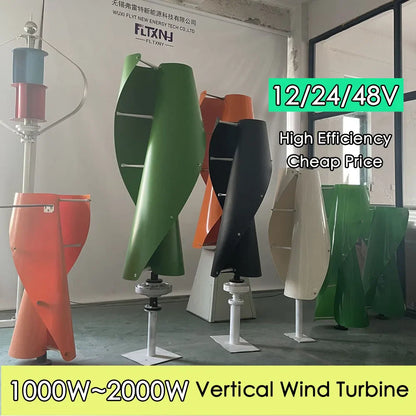High Quality Wind Generator 2000w 3000w  24v 48V Vertical Axis Wind Turbine with 1000w Wind Solar Hybrid Controller For Homeuse - 54Grid - Renewable Energy Store
