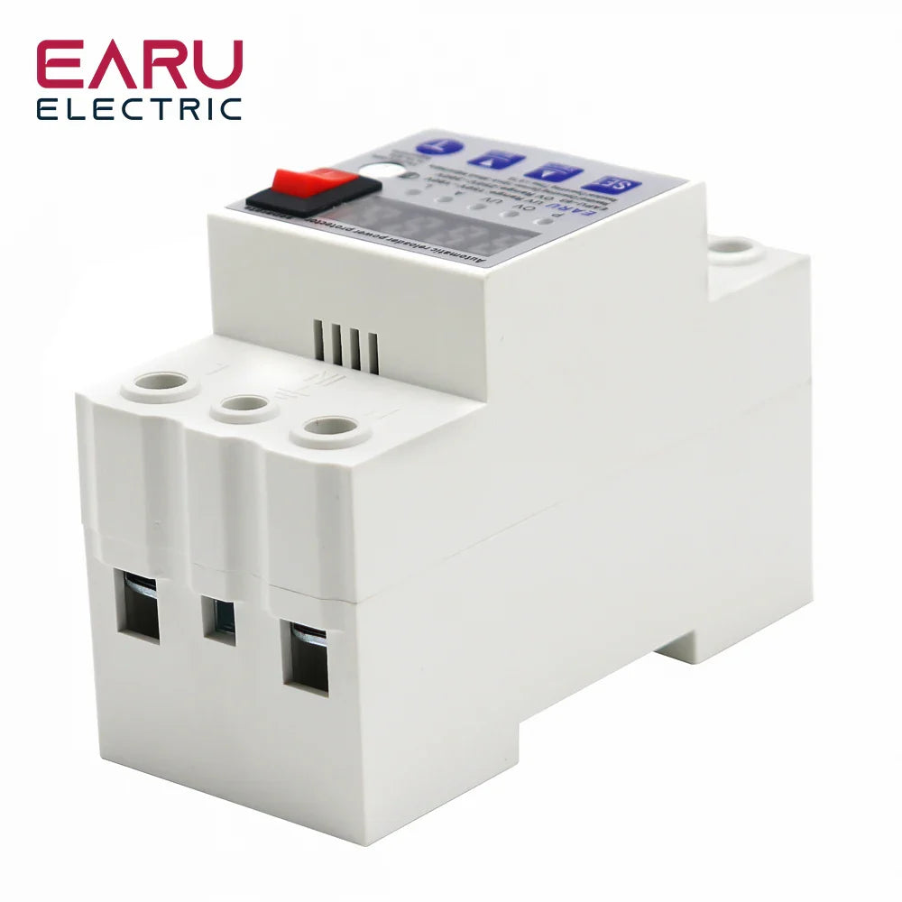 63A Automatic Reconnect Circuit Breaker Over And Under Voltage Over Current Leakage Protection Surge Protect Protector Relay by 54Grid - Renewable Energy Store