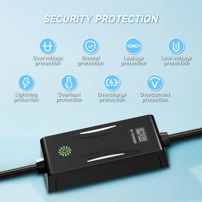 AFYEEV 3.6KW 16A Portable EV Charger Type2 IEC62196-2 EVSE Charging Cable Type1 SAE J1772 EU Plug Wallbox for Electric Car