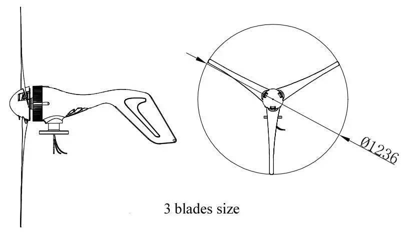 Wind Turbine Generator 800W Rated HAWT 12V/24V Blades 3/5/6  Windmill - 54Grid - Renewable Energy Store
