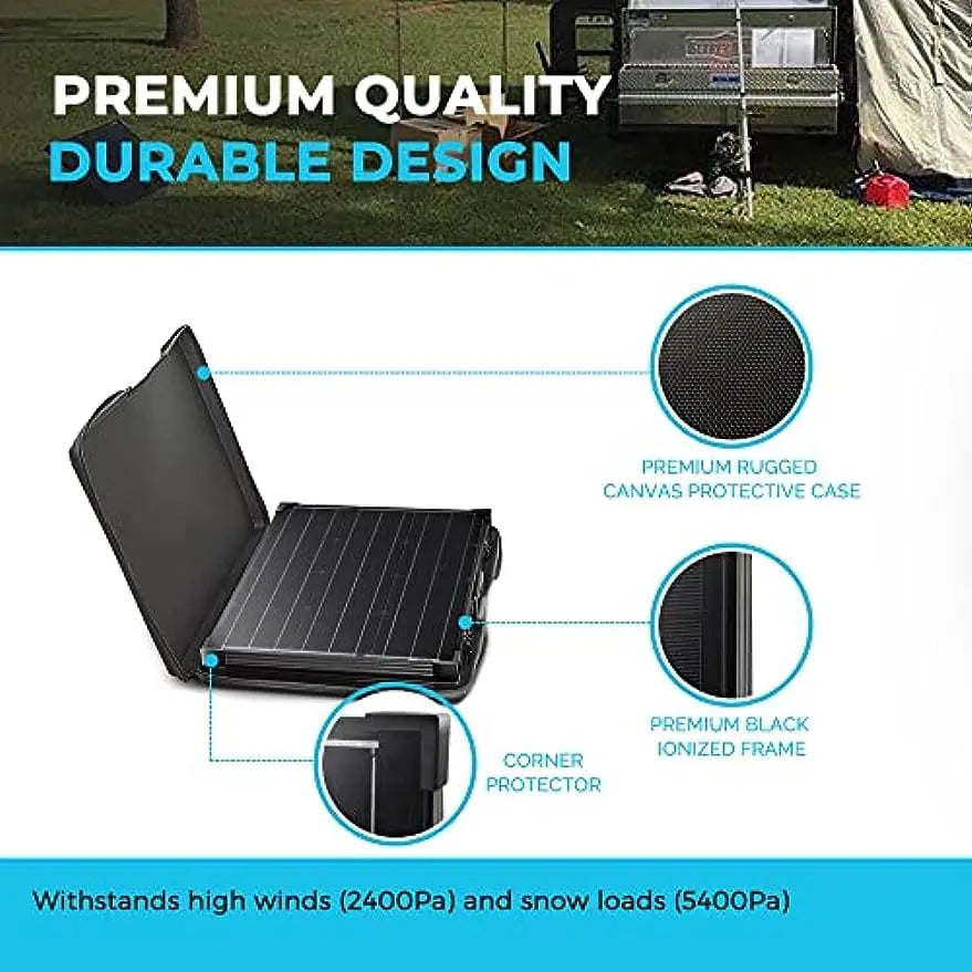 100Watt 12 Volt Portable Solar Panel with 20A Charger Controller by 54Grid - Renewable Energy Store