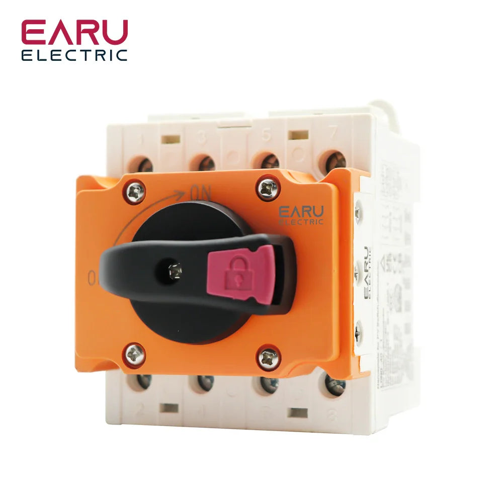 LONQ-40 Solar DC 4P 32A 1500V PV Switch-Disconnector Rotating Handle Isolator Rotary Switch For Solar Distribution Box Din Rail