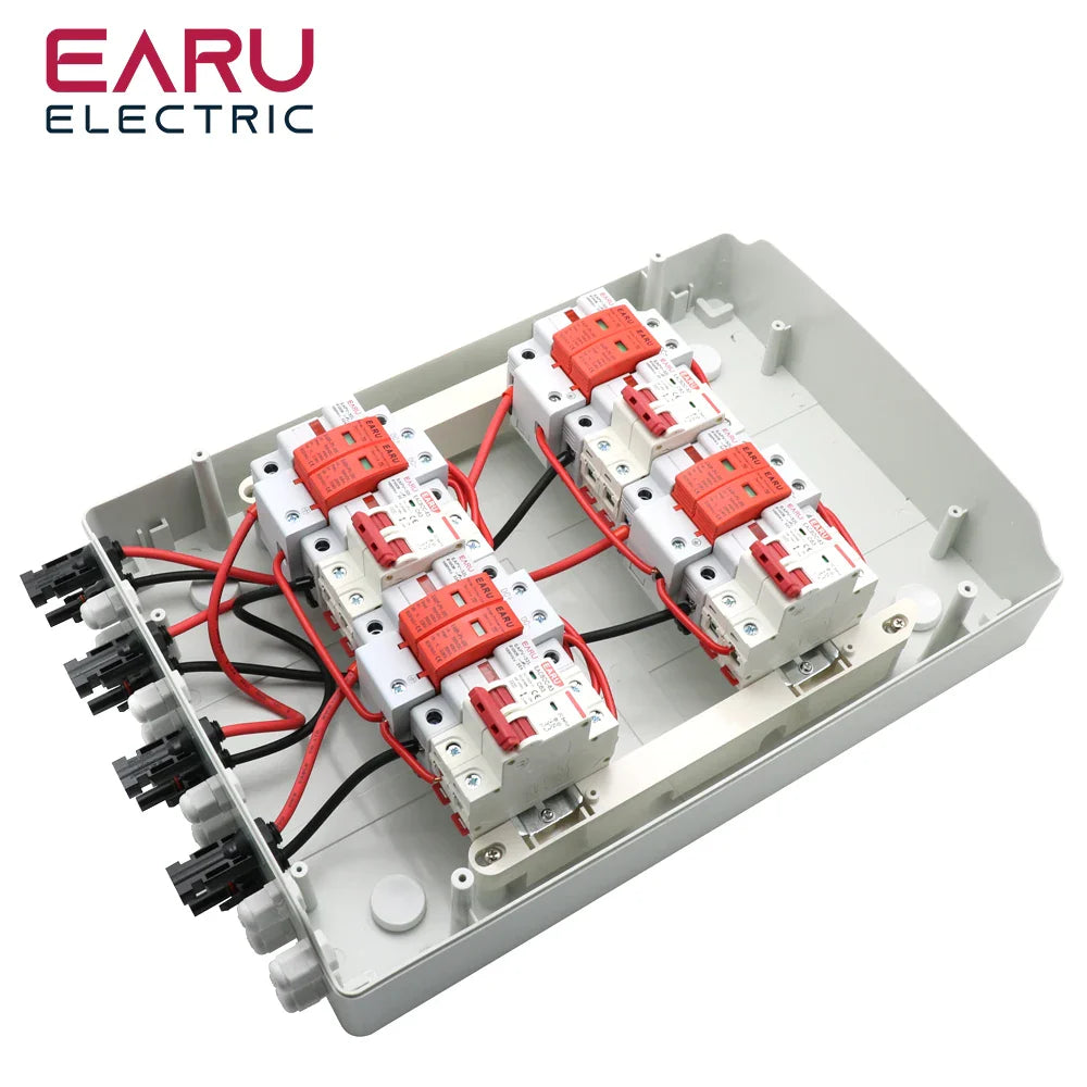 500V 4 Input 4 Output Solar photovoltaic PV Combiner Box With Lightning Protection DC Fuse MCB SPD Waterproof Box IP65 by 54Grid - Renewable Energy Store