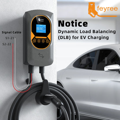 feyree NACS Smart EV Wallbox Charger 12kW 50A Single Phase Dynamic Load Balancing APP Control Charging Log EV Charging Station