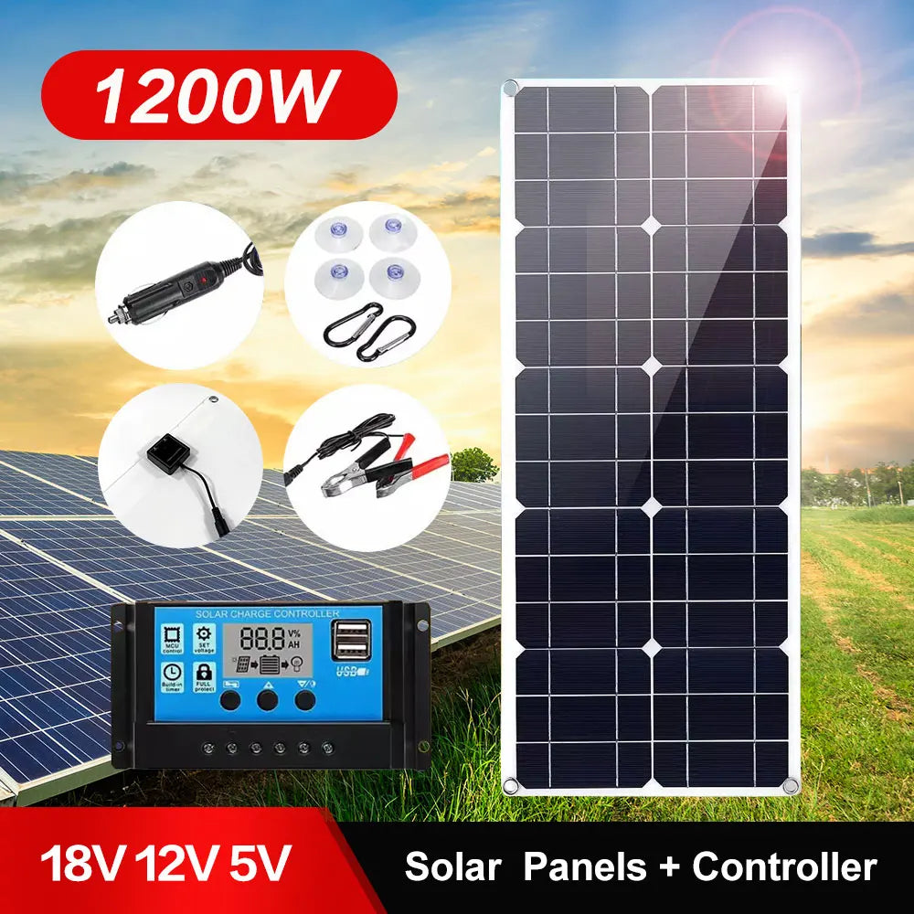 12V Monocrystalline 1200W 18V Flexible Solar Panel Kit For Outdoor Camping by 54Grid - Renewable Energy Store