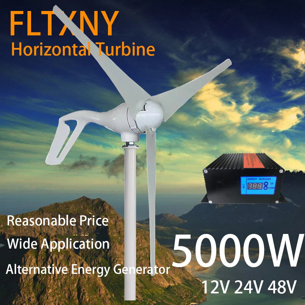 5000W Wind Turbine Generator 5000W Complete Power Supply System Kit 12V 24V 48V Home Appliance by 54Grid - Renewable Energy Store
