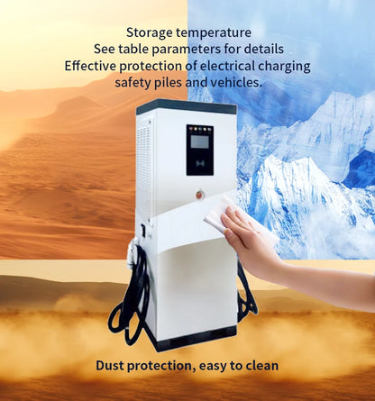 New DC EV Charger WallBox Double Gun 40/60/80kW Output Power With 5m Cable Length CCS2 GBT Plug