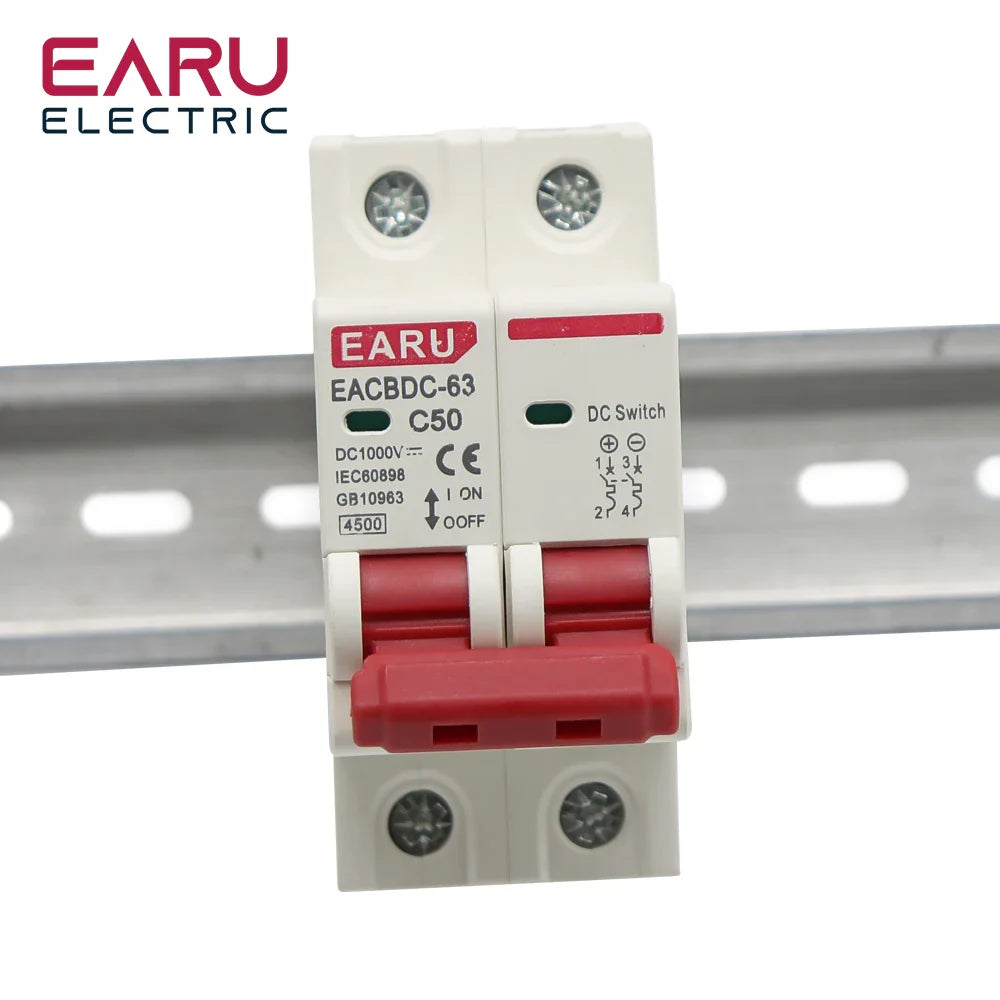 2P DC 1000V MCB Solar Mini Circuit Breaker Overload Protection Switch 6A 10A 16A 20A 25A 32A 40A 50A 63A DC1000V Photovoltaic PV by 54Grid - Renewable Energy Store