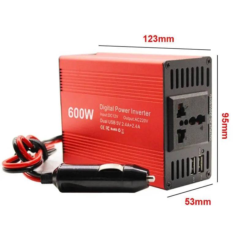 Power Converter Modified Sine Wave Universal Socket  12V /  220V / 600W - 54Grid - Renewable Energy Store