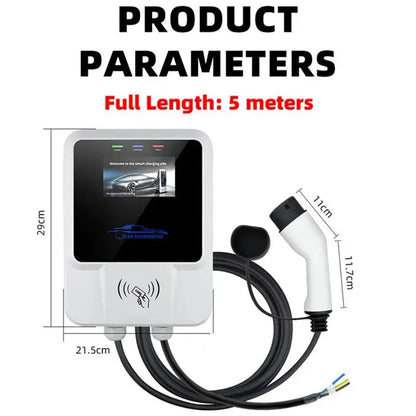 EV Charger Type2 IEC62196-2 APP Wifi Cards Control 22KW 3Phase Electric Vehicle Car Charging Station EVSE Wall Box with Cable - 54Grid - Renewable Energy Store