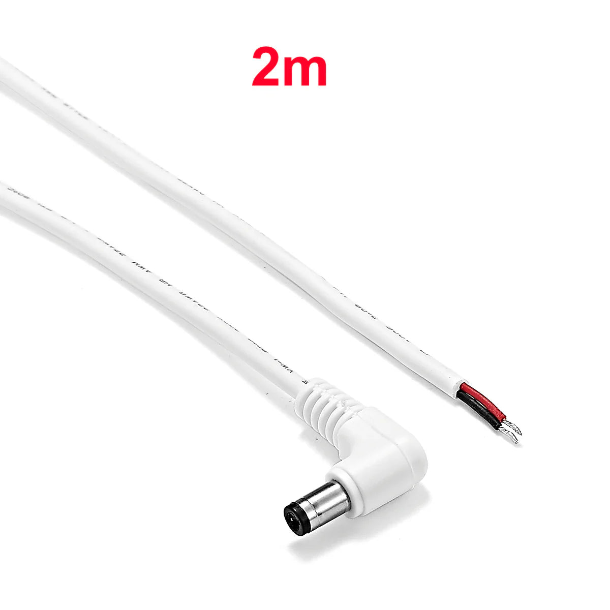 22AWG 3A 12V DC Power Pigtail Cable Male Female 5.5mm 2.1mm Barrel Jack 90 Degree Right Angle by 54Grid - Renewable Energy Store