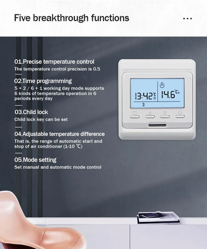 WiFi Smart Thermostat Temperature Controller Electric Floor Heating TRV Water Gas Boiler Remote Control Tuya Alexa Google Home by 54Grid - Renewable Energy Store