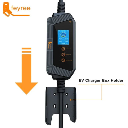 feyree Type1 Portable EV Charger 7KW 32A 1Phase J1772 Socket with 5m Cable Smart APP WIFI Control Version for Electric Vehicle by 54Grid - Renewable Energy Store
