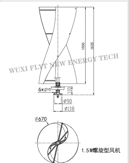 1000W 2000W 3000W Vertical Wind Turbine Generator 3 Phase 12V 24V 48V 96V Upright Coreless Wind Turbine Generator for Home - 54Grid - Renewable Energy Store