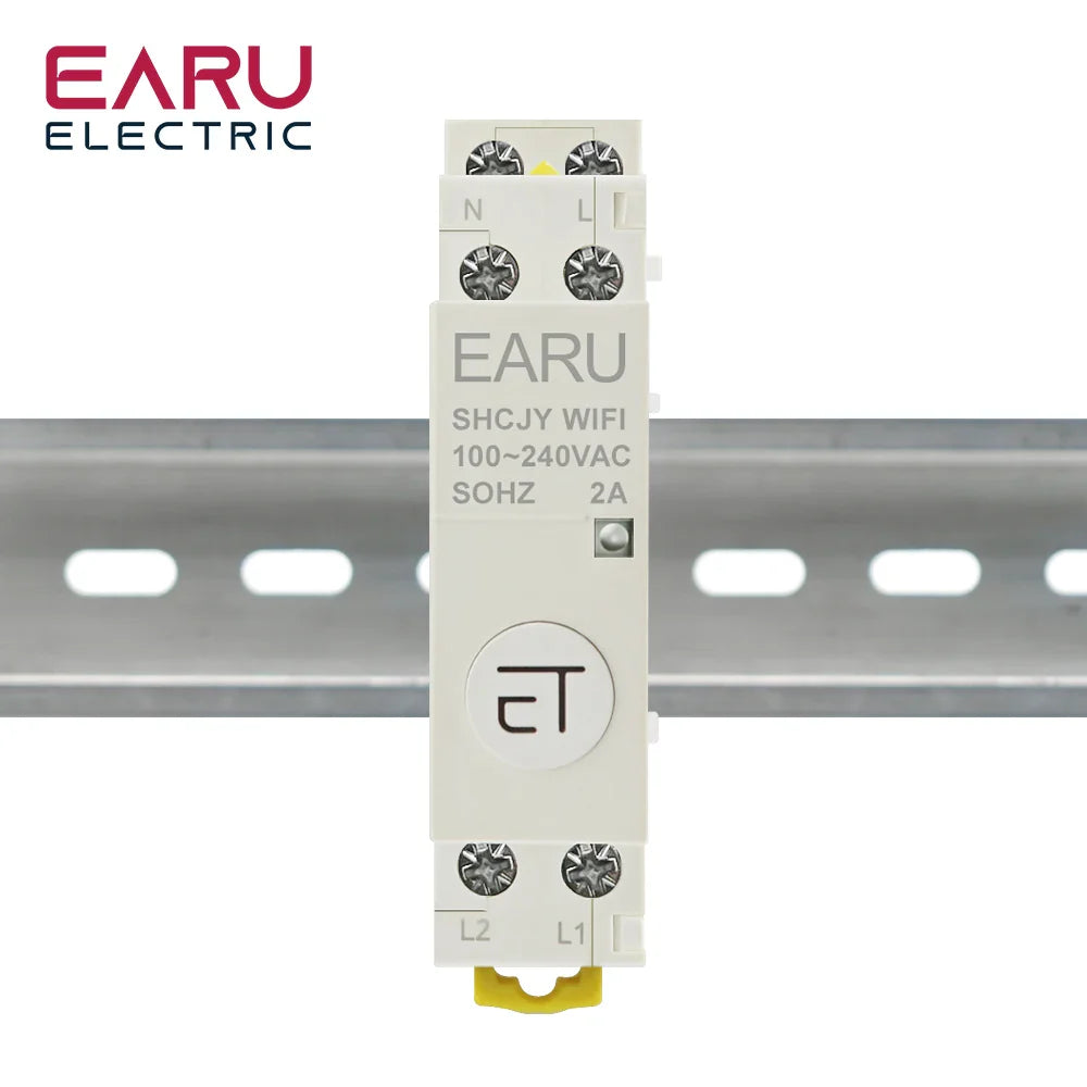 100-240V 2A AC Din Rail WiFi Auxiliary Contactor Controller Timer Work with Modular Contactor eWeLink APP Alexa Google Assistant by 54Grid - Renewable Energy Store