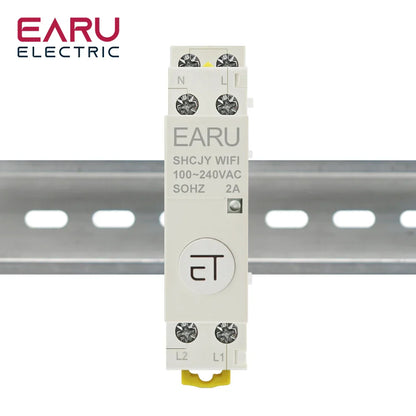 100-240V 2A AC Din Rail WiFi Auxiliary Contactor Controller Timer Work with Modular Contactor eWeLink APP Alexa Google Assistant by 54Grid - Renewable Energy Store