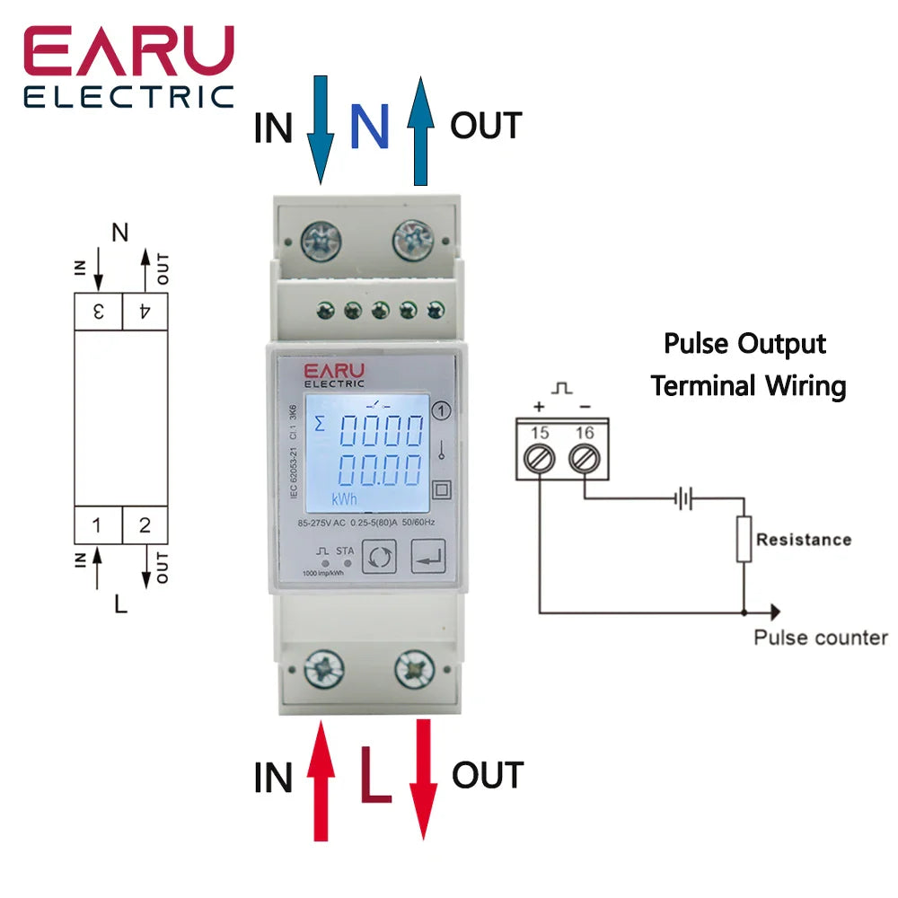 Tuya Wifi Zigbee 110V 220V 80A Smart Single Phase Two-way Bidirectional Energy Meter Timer Power Consumption Monitor KWh Meter by 54Grid - Renewable Energy Store