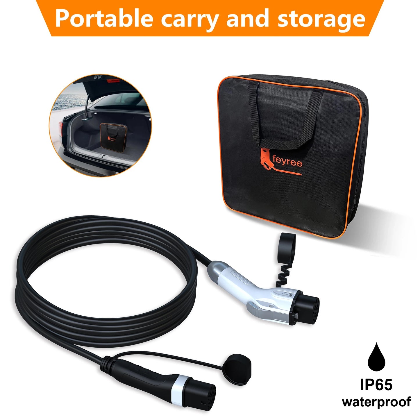 feyree EV Charger GB/T Female Car side to type2 Male Plug 16A 3.5KW 32A 7KW Charging Cable 5m 11KW 22KW 3Phase for Electric Car