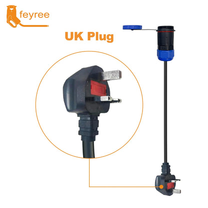 Feyree 7kW Portable EV Charger Replaceable Power Side Plugs Compatible with Multi-Country Charging Standard for Universal Use