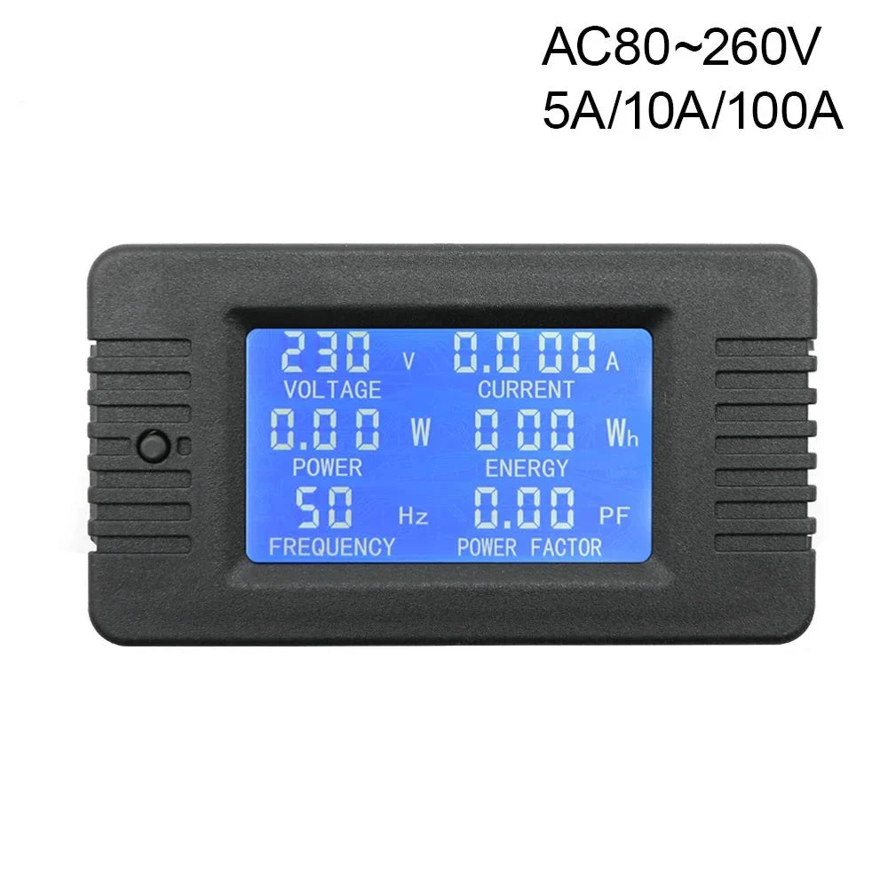 PZEM 5A 10A 100A Battery Capacity Tester AC80-260V 6in1 Voltage Current Power Capacity Meter Resistance Frequency Meter by 54Grid - Renewable Energy Store
