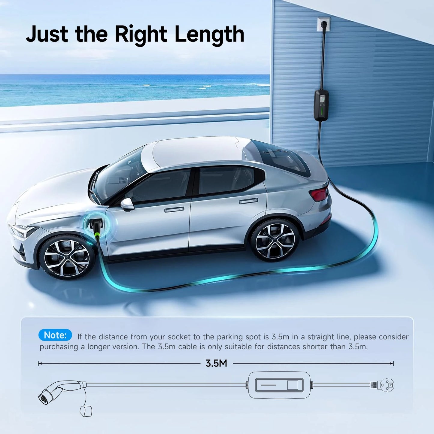 AFYEEV 16A Portable Type2 IEC62196-2 EV Charger 3600W Type1 SAE J1772 Electric Car Charger GB/T EVSE Charging Cable Wallbox