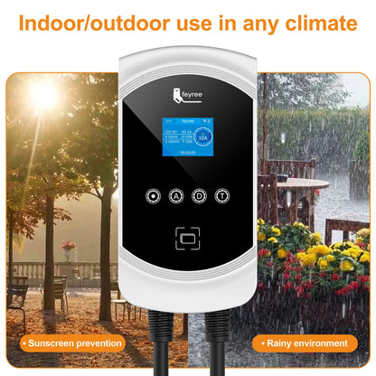 feyree DLB Function EV Charger Type1 EVSE Wallbox 32A 7.6kW 40A 9.6kW 50A 12kW 1P j1772 Socket APP Control for Electric Vehicle